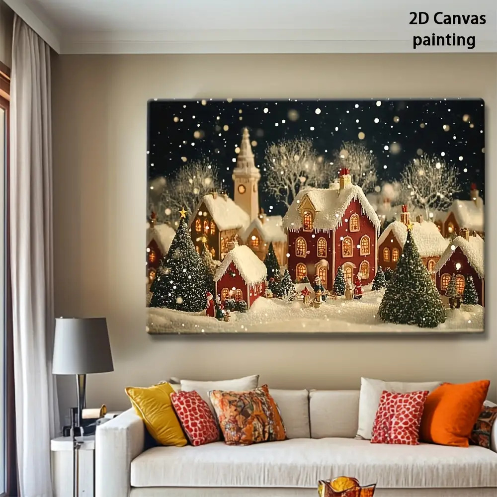 Canvas Wrap Ready - 1 buah lukisan kanvas 2D retro