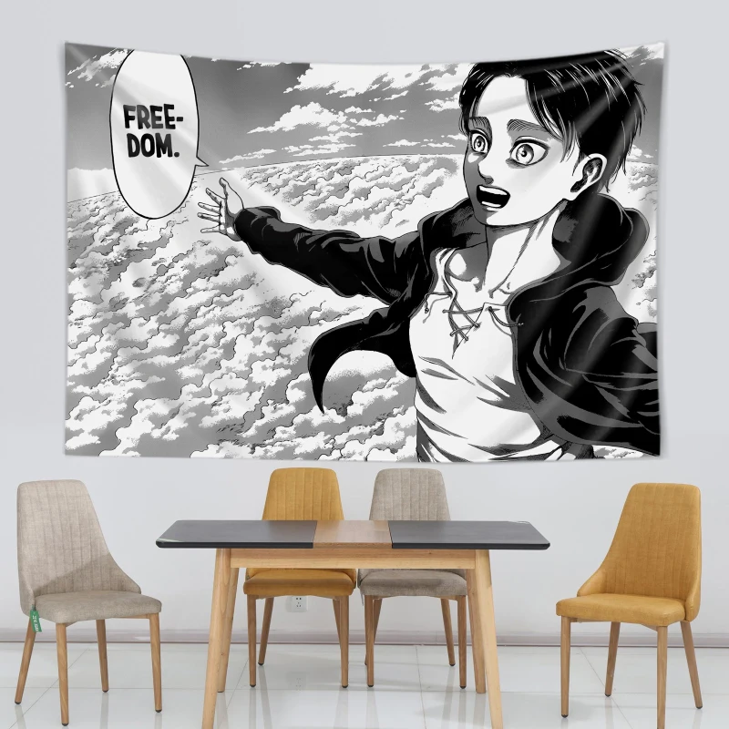 Canvas Wrap Ready - Eren Yeager Poster Manga kebebasan seni