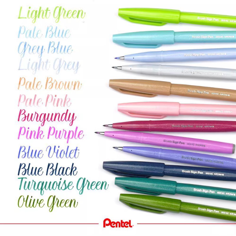 Pentel Pen Sign Pen - 1 Buah Pena Tanda Sentuh Kuas