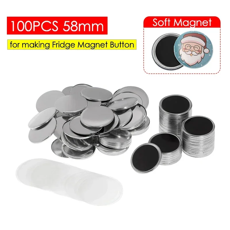 Button Badge Blank - 100 buah 25-75mm Magnet kulkas lencana