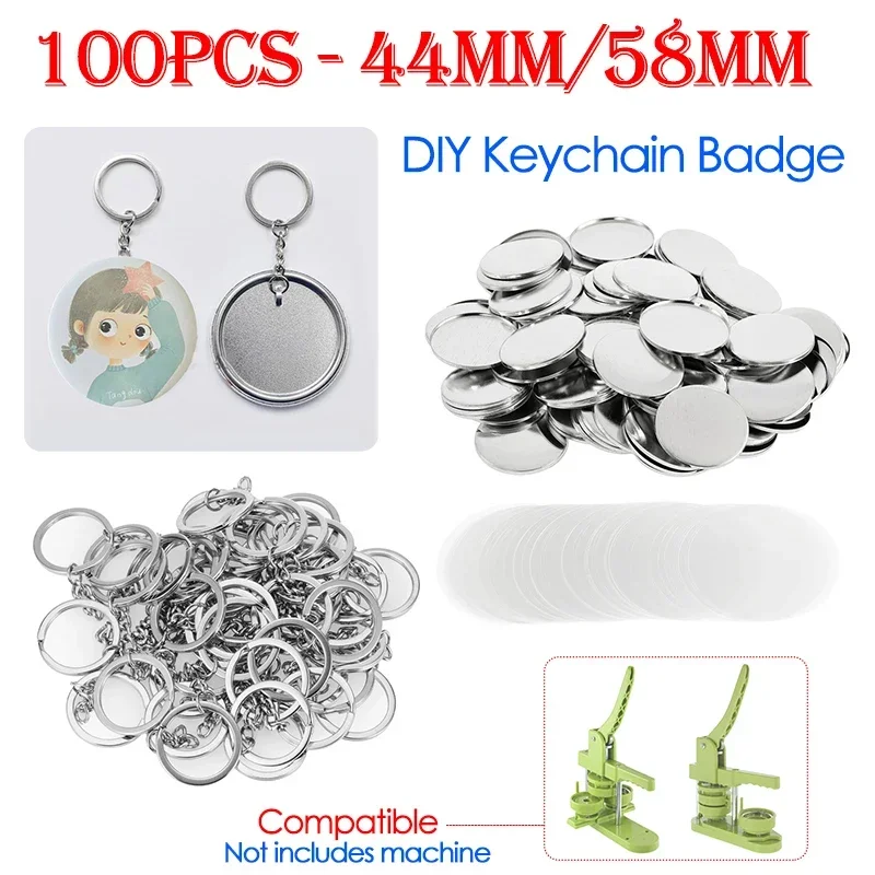 100 buah 44mm 58mm gantungan k - Button Badge Blank ulasan dan harga