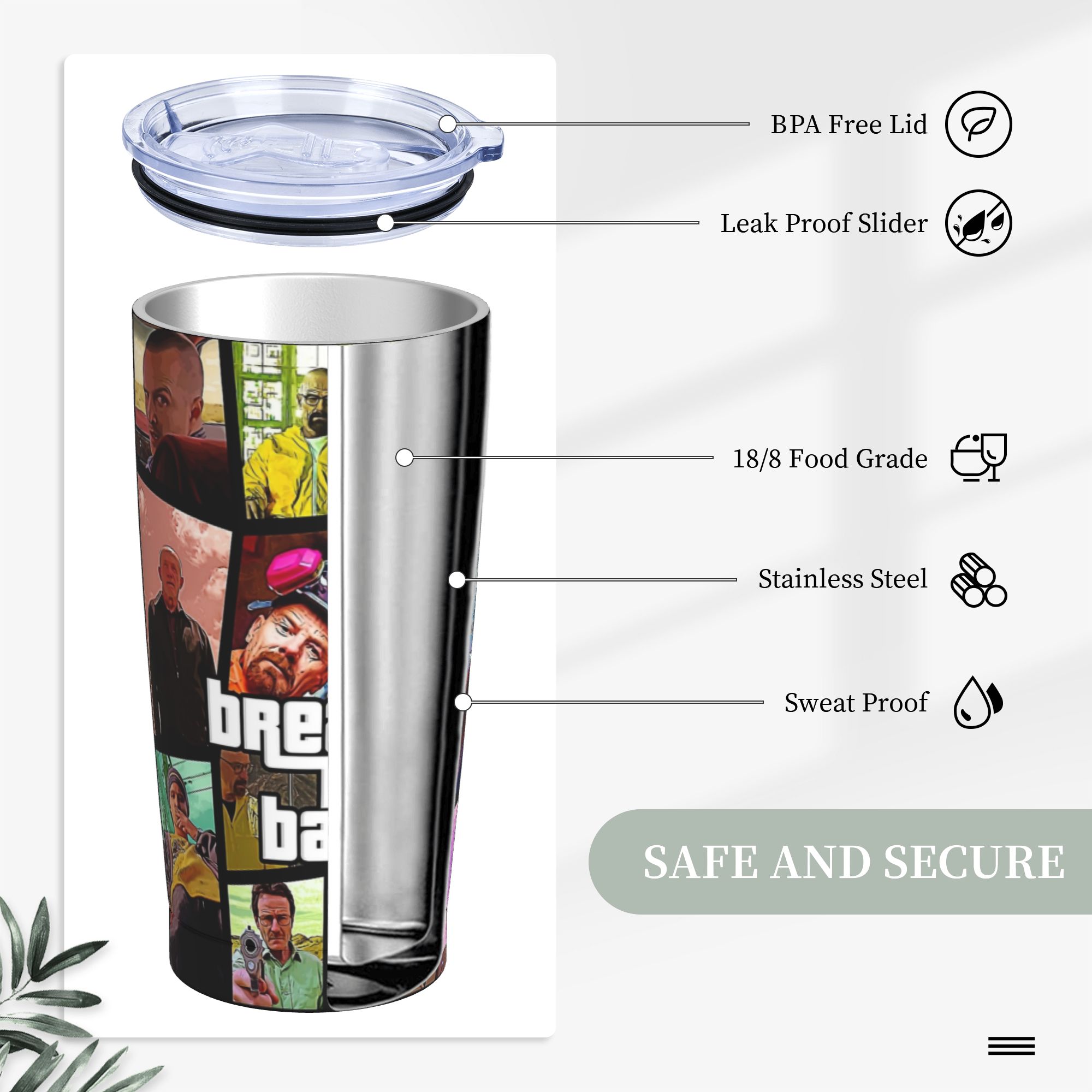 Tumbler Terisolasi Breaking Ba - Tumbler 20Oz White ulasan dan harga