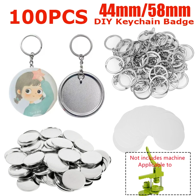 100 buah perlengkapan pembuata - Button Badge Blank ulasan dan harga