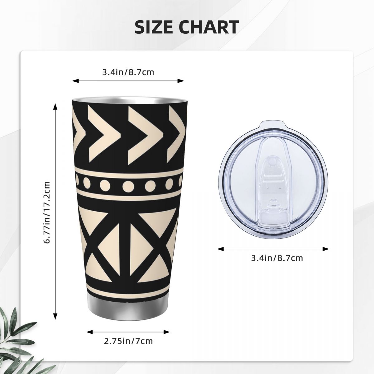 Kain Lumpur Afrika Hitam dan P - Tumbler 20Oz White ulasan dan harga