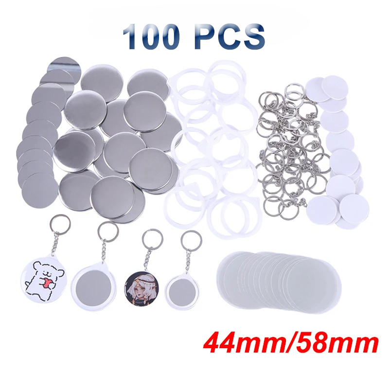 Baru 100 buah cincin kunci cer - Button Badge Blank ulasan dan harga