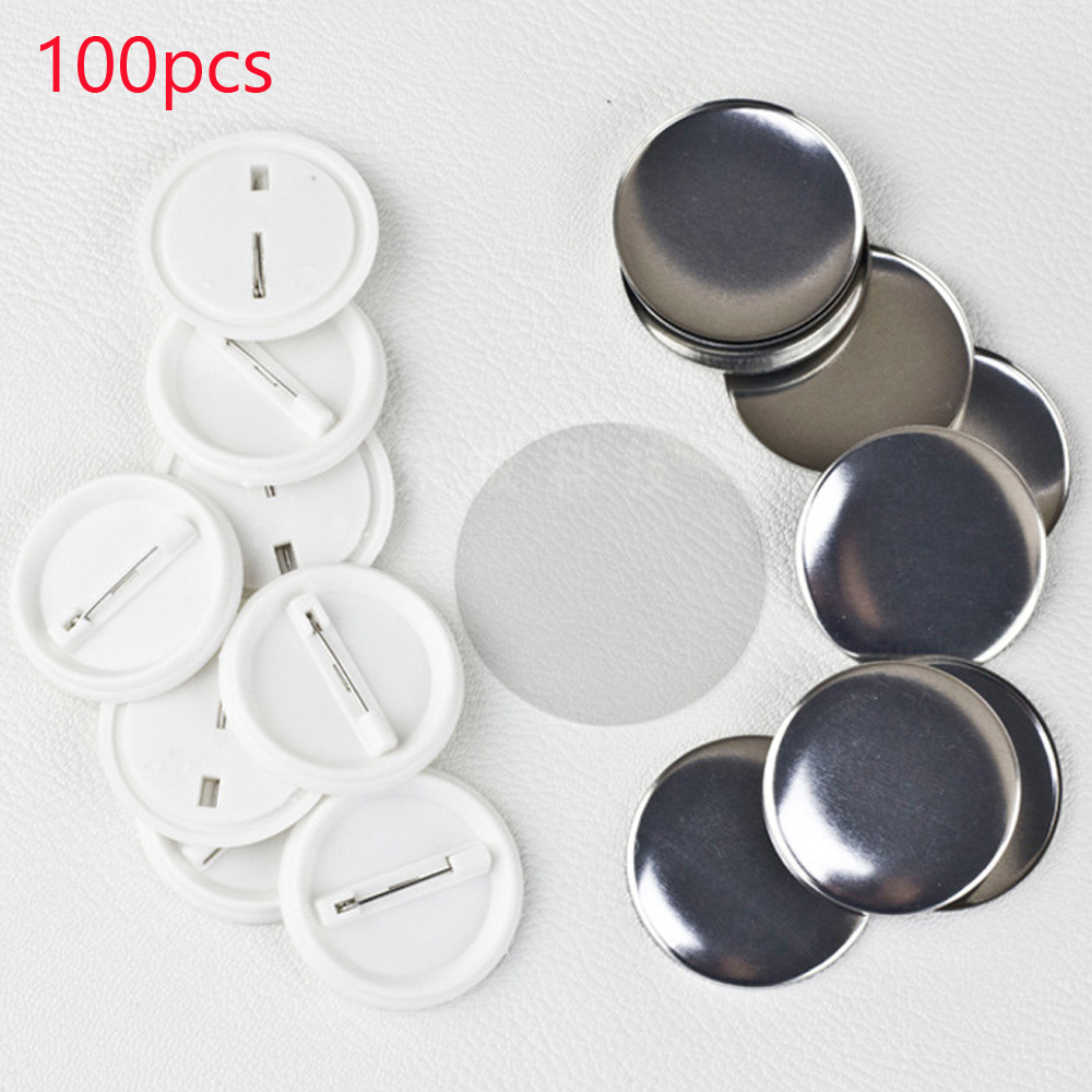 100 Buah/Set Plastik Kosong Le - Button Badge Blank ulasan dan harga