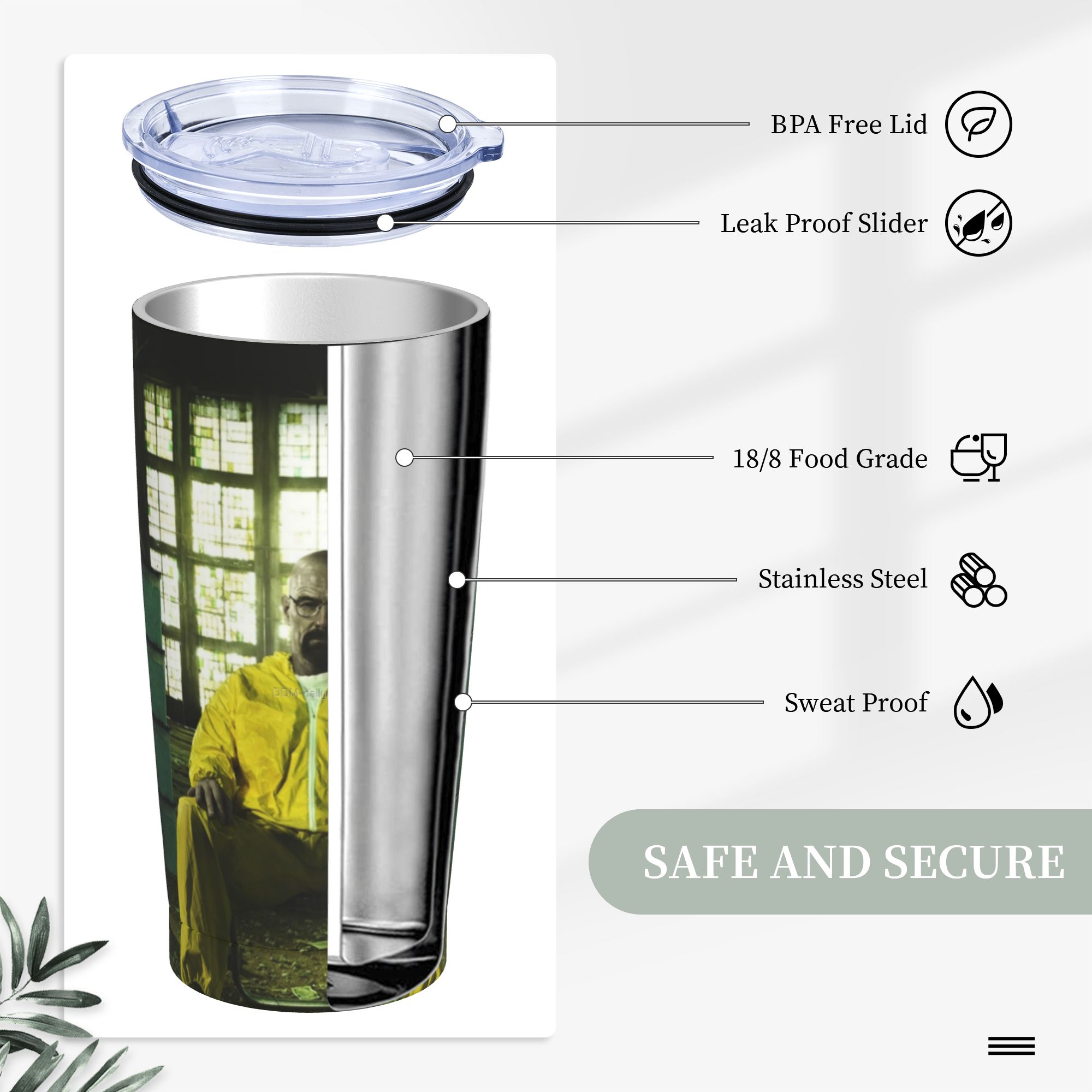 Tumbler Breaking Bad Walter Wh - Tumbler 20Oz White ulasan dan harga